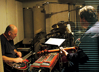 picture of Andy Ferraz and Beau Hughes in the recording studio photo by Sheldon Ball